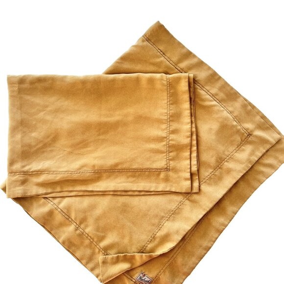 PAIR WOOLRICH  King Size Pillow Shams Ultra Suede Tan Flanged Western 39" x 24" - Picture 3 of 14